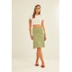 Falda 3/4 viscosa print verde