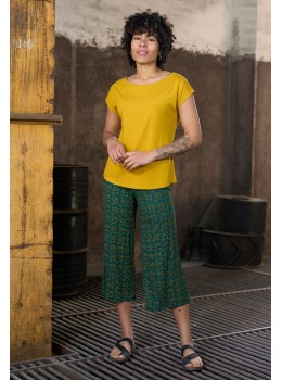 Pantalones 3/4 print amarillo