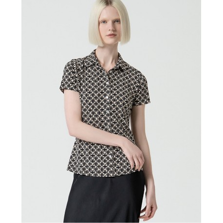 Camisa elástica print negra