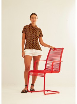 Camisa viscosa retro flower