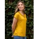 Camiseta m/c cuello sin pieza cintura mostaza