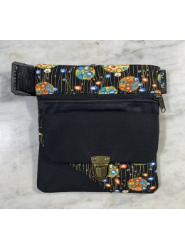 Riñonera line print gold