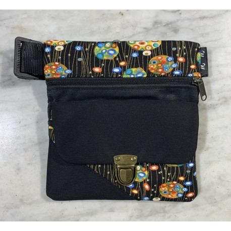 Riñonera line print gold