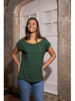 Camiseta m/c print mostaza