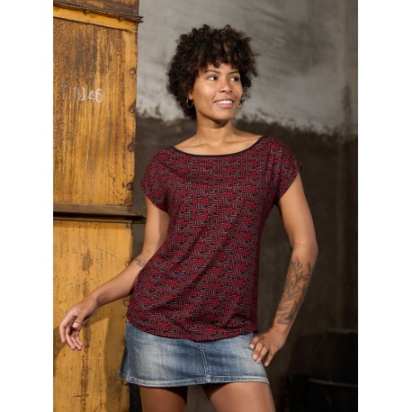 Camiseta m/c abstract gris vermell