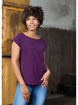 Camiseta m/c cuello barca morado