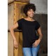 Camiseta m/c cuello barca negra
