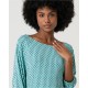 Camiseta 3/4 viscosa ecovero aiguamarina