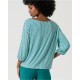 Camiseta 3/4 viscosa ecovero aiguamarina