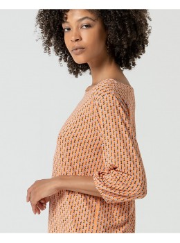 Camiseta 3/4 viscosa ecovero naranja