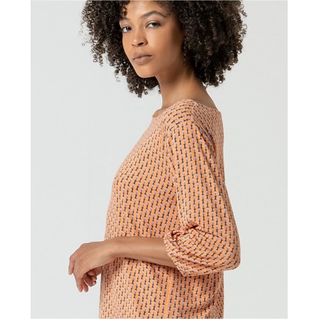 Camiseta 3/4 viscosa ecovero naranja
