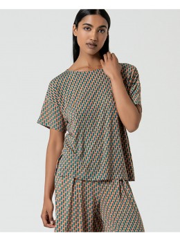 Camiseta print turquesa
