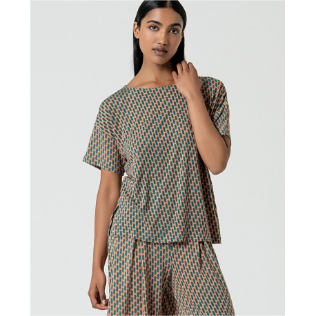 Camiseta print turquesa