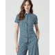 Camisa elástica print azul
