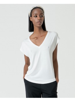 Camiseta bamboo pico blanca