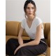Camiseta bamboo pico blanca