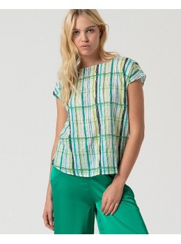 Camiseta tela print verde