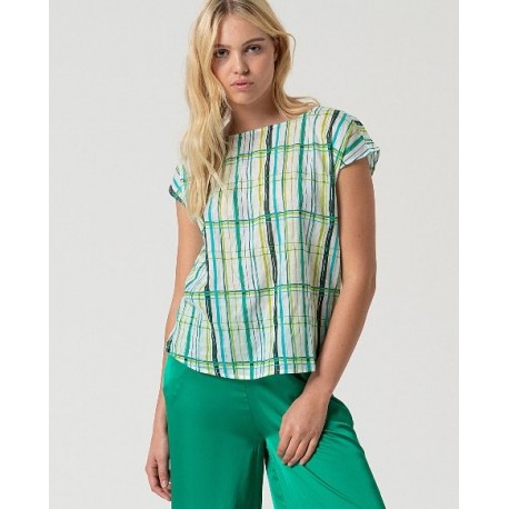 Camiseta tela print verde