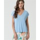 Camiseta bamboo pico celeste