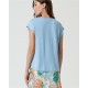 Camiseta bamboo pico celeste