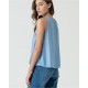 Top tirantes satinado celeste
