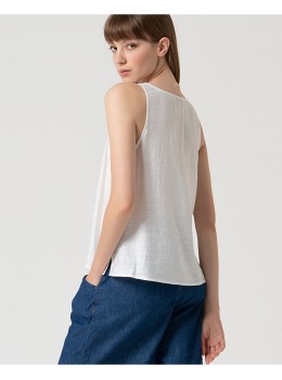 Top tirantes satinado blanco