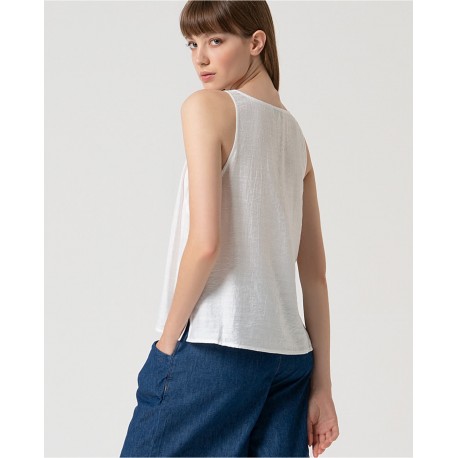 Top tirantes satinado blanco