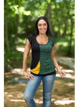 Camiseta m/c print mostaza