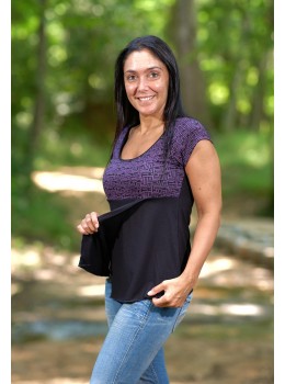Camiseta m/c solapa abstract lila