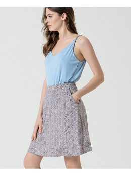 Falda print azul