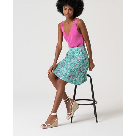 Falda print aiguamarina