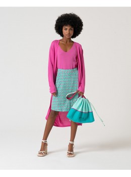 Falda print aiguamarina