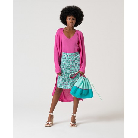 Falda print aiguamarina