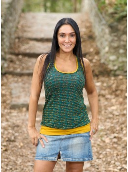 Camiseta tiras print mostaza