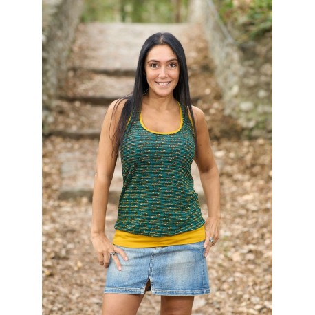 Camiseta tires print mostassa