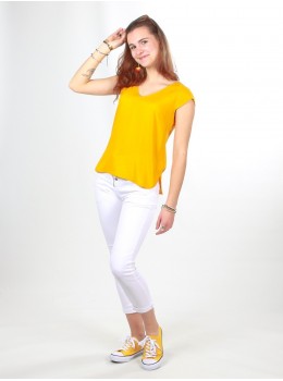 Top tela terry mostaza