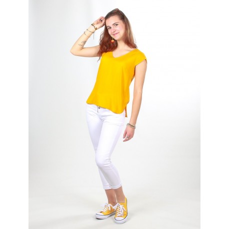 Top tela terry mostaza