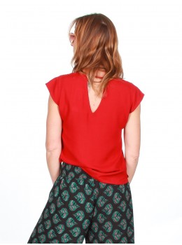 Top tela terry vermell