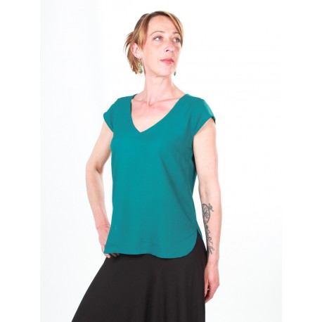 Top tela terry blava