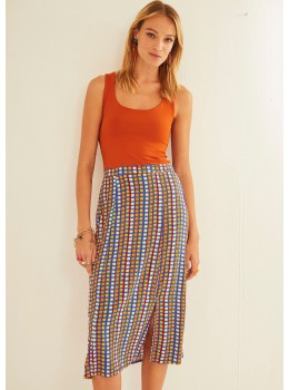 Falda corte lateral blue beans
