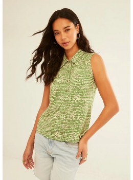 Camisa viscosa print verde
