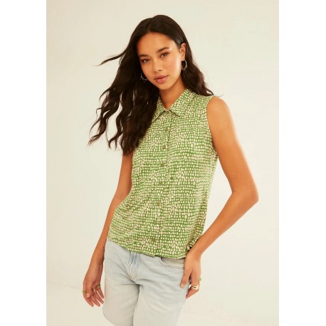 Camisa viscosa print verda
