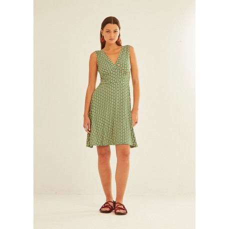 Vestido pico garnet green