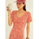 Vestit m.curta print taronja