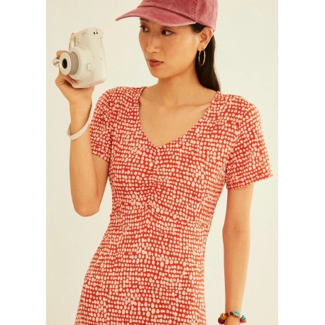 Vestit m.curta print taronja