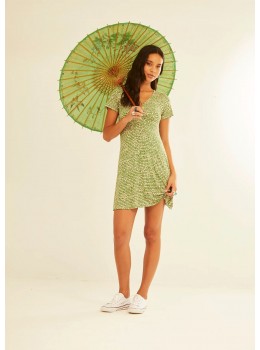 Vestit m.curta print verd
