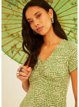 Vestido m.corta print verde