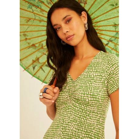Vestido m.corta print verde