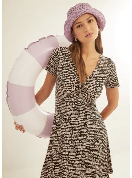 Vestido m.corta print negro