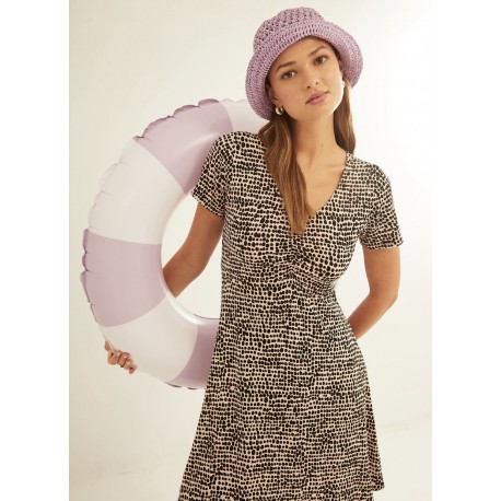Vestido m.corta print negro